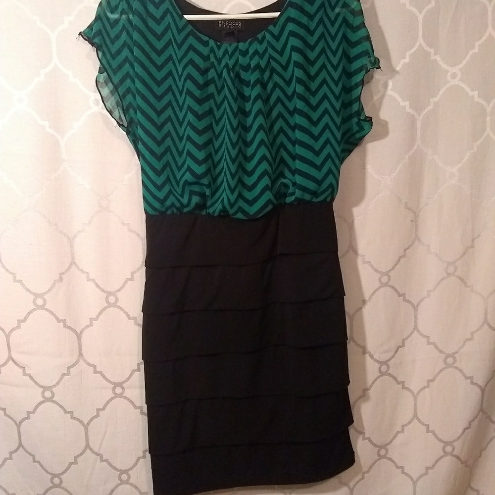 Enfocus Studio Chevron Print Dress